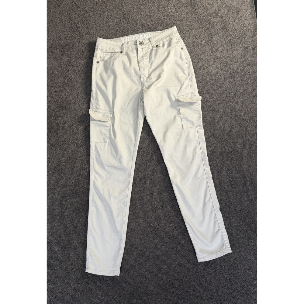 VIP Jeans Womens Cargo Pants Off White Slim Straight Utility Size 5/6 Regular
